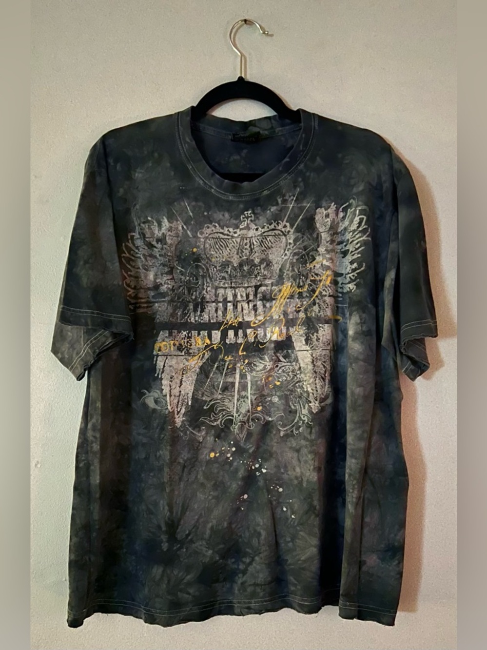 Men's Dark Graphic Crewneck T-Shirt - Black/Grey